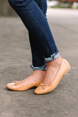 Pep In Your Step Camel Brown Ballet Flats