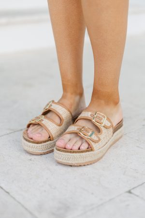 Spring Fling Natural Espadrille Platform Sandals