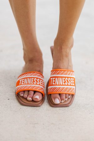 Walk On Orange Tennessee Slide Sandals