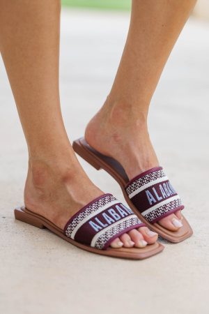 Walk On Crimson Alabama Slide Sandals