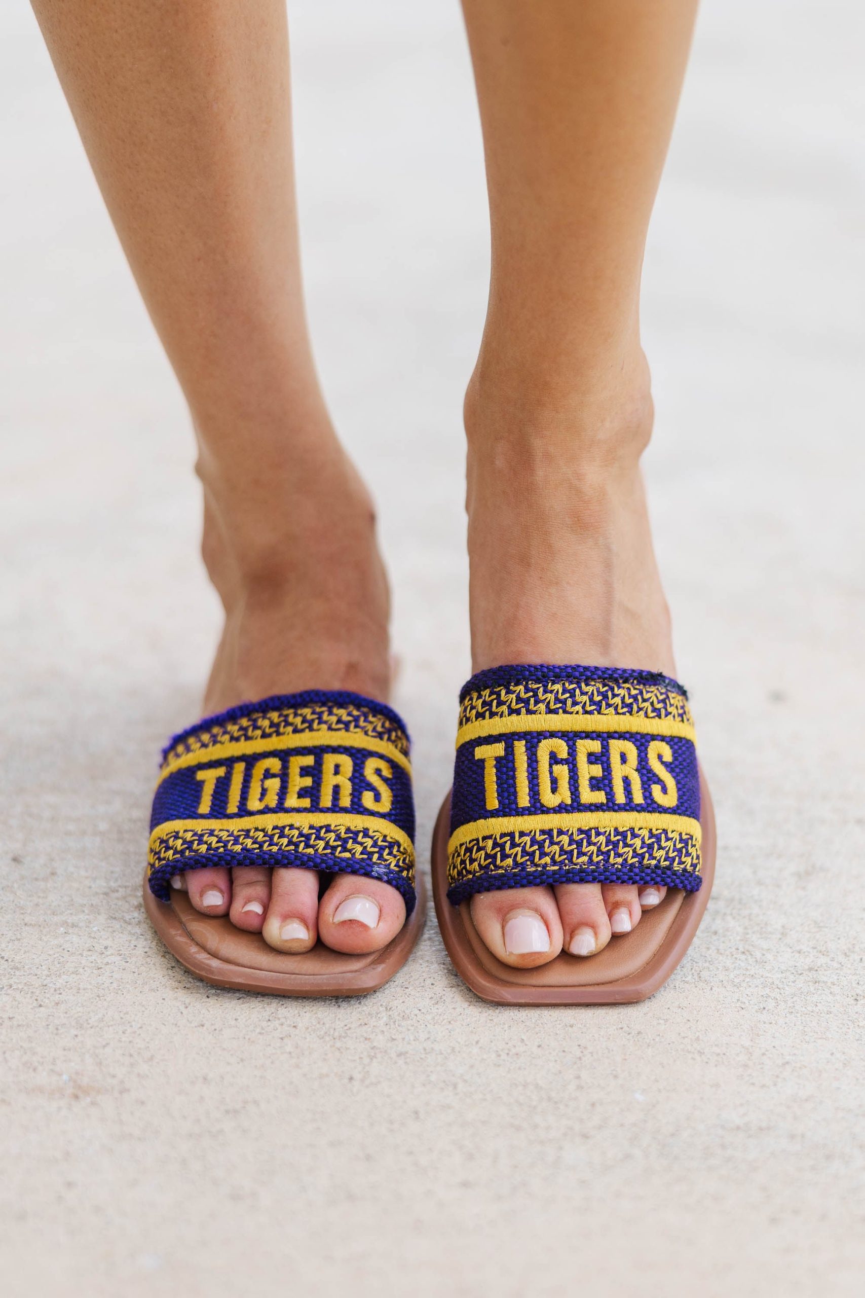 Walk On Purple Tigers Slide Sandals